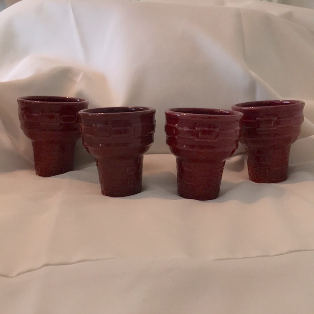Longaberger WT PAPRIKA Ice Cream Cone Dishes